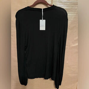 👌GRACE KARIN~NWT~BLACK BLOUSE~SMOCKING~LG